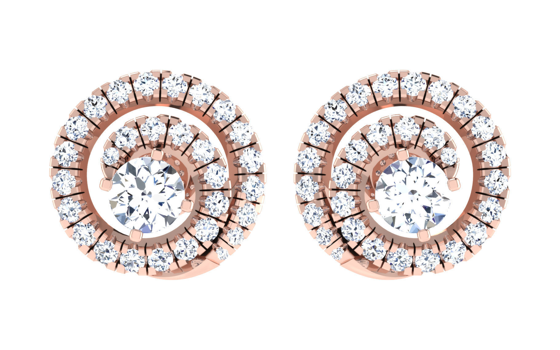 Solitaire pendant-earrings set 3dm stl render detail 3D print 3D print model_10