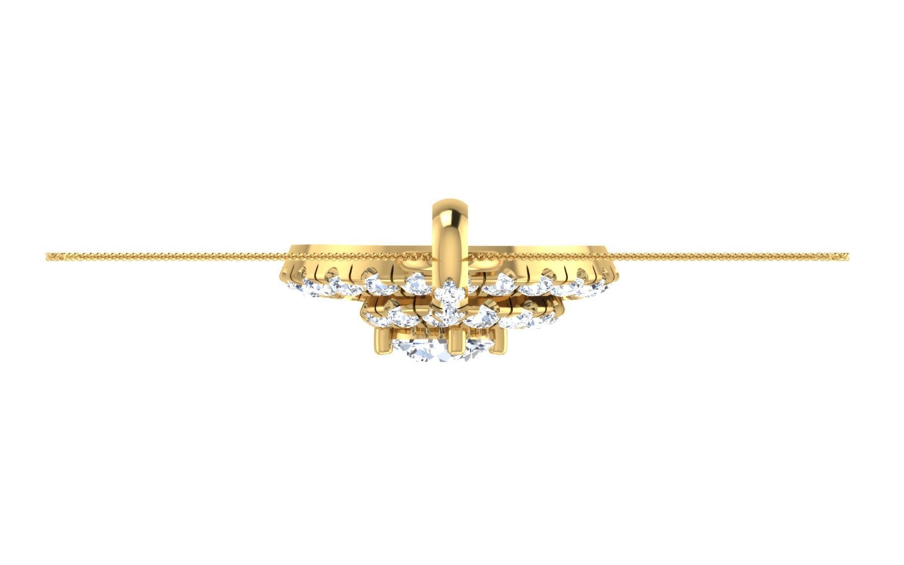 Solitaire pendant-earrings set 3dm stl render detail 3D print 3D print model_38