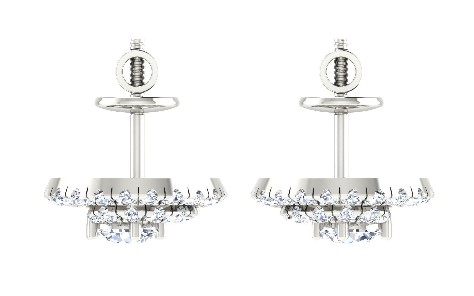 Solitaire pendant-earrings set 3dm stl render detail 3D print 3D print model_16