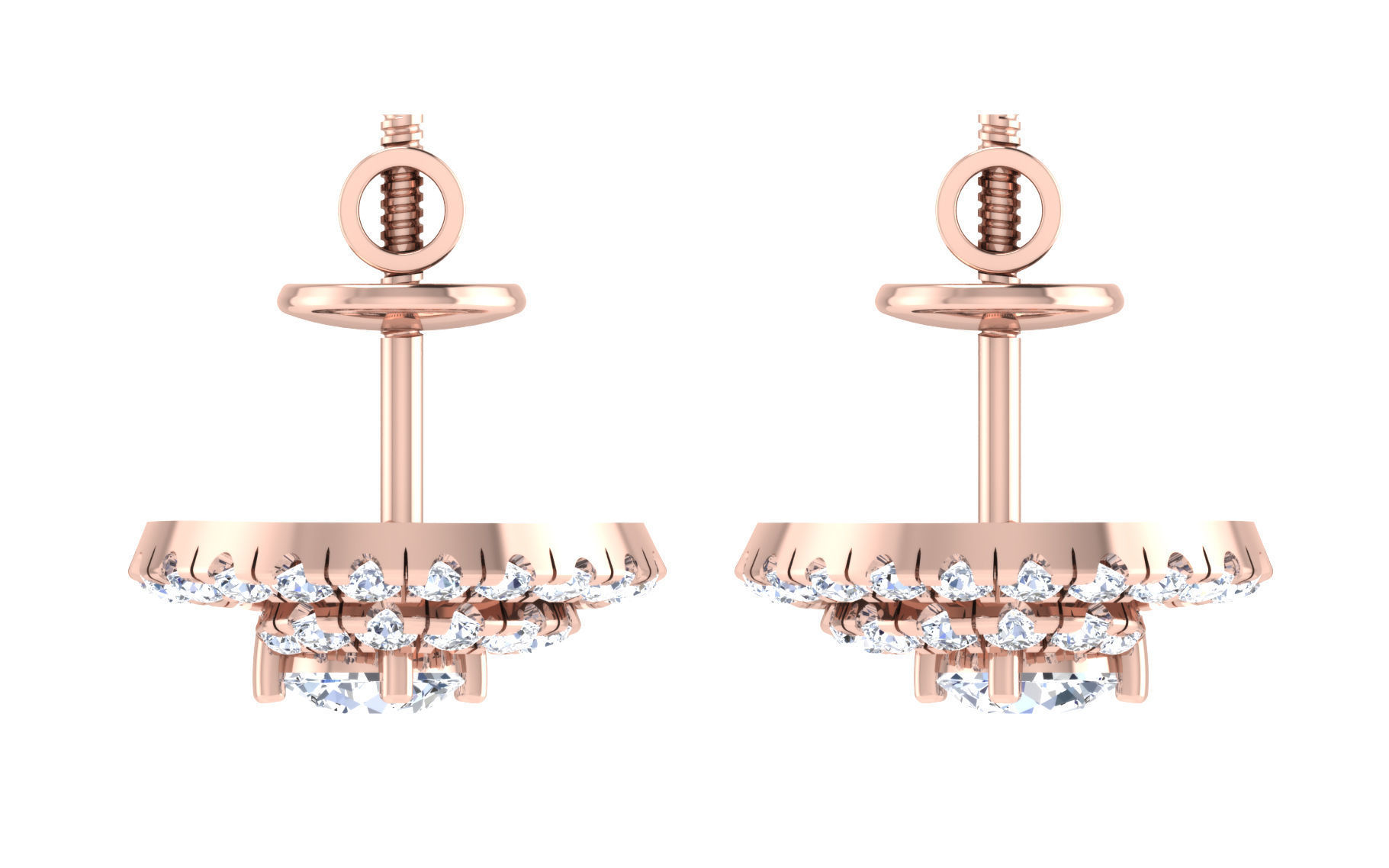 Solitaire pendant-earrings set 3dm stl render detail 3D print 3D print model_14