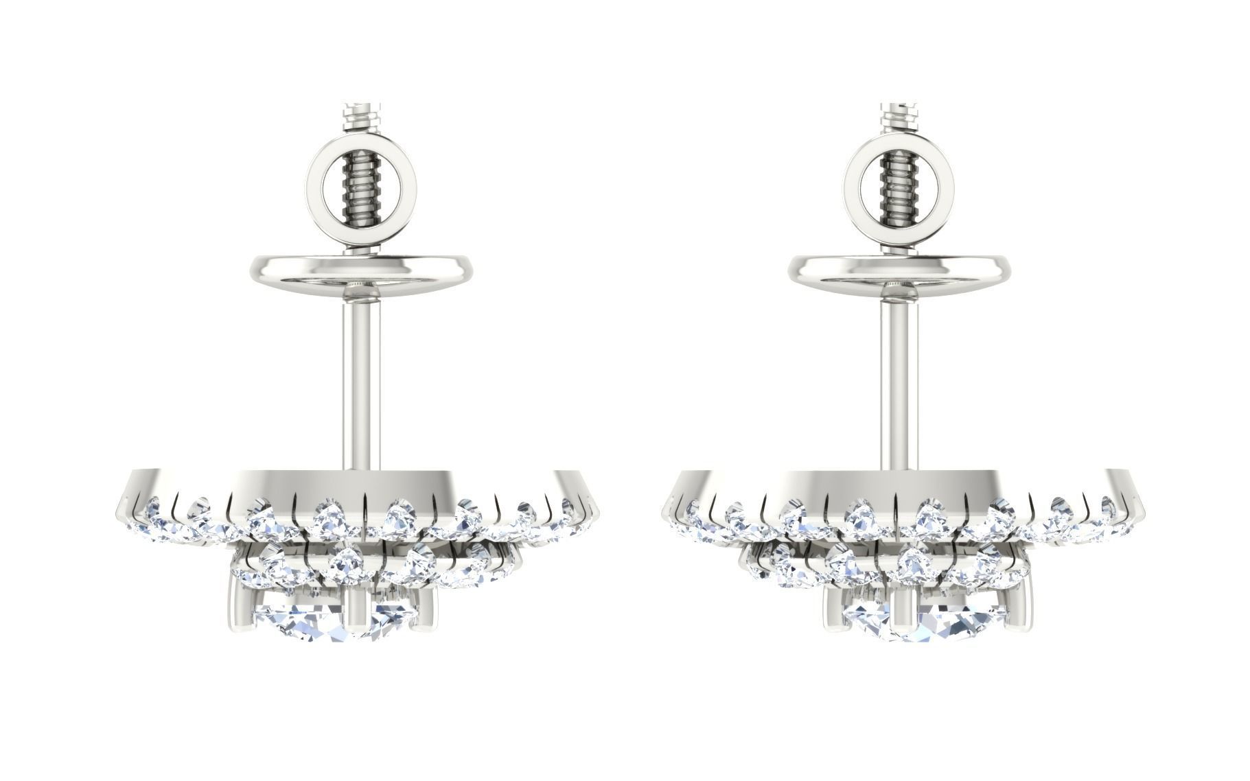 Solitaire pendant-earrings set 3dm stl render detail 3D print 3D print model_30