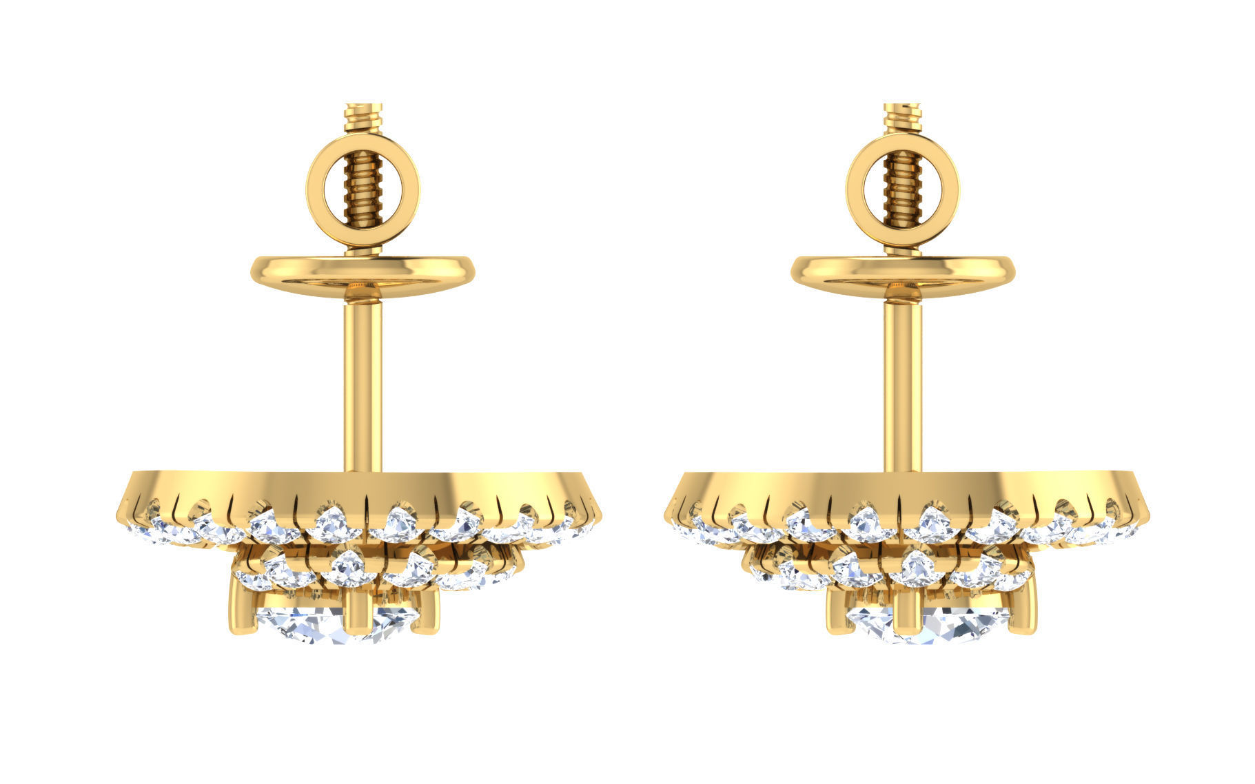 Solitaire pendant-earrings set 3dm stl render detail 3D print 3D print model_7