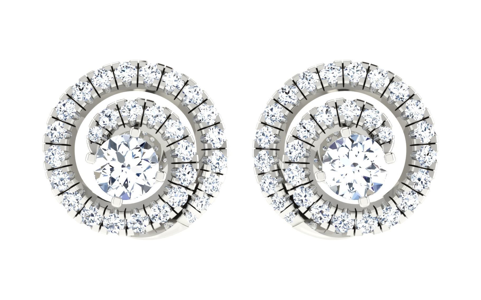 Solitaire pendant-earrings set 3dm stl render detail 3D print 3D print model_21