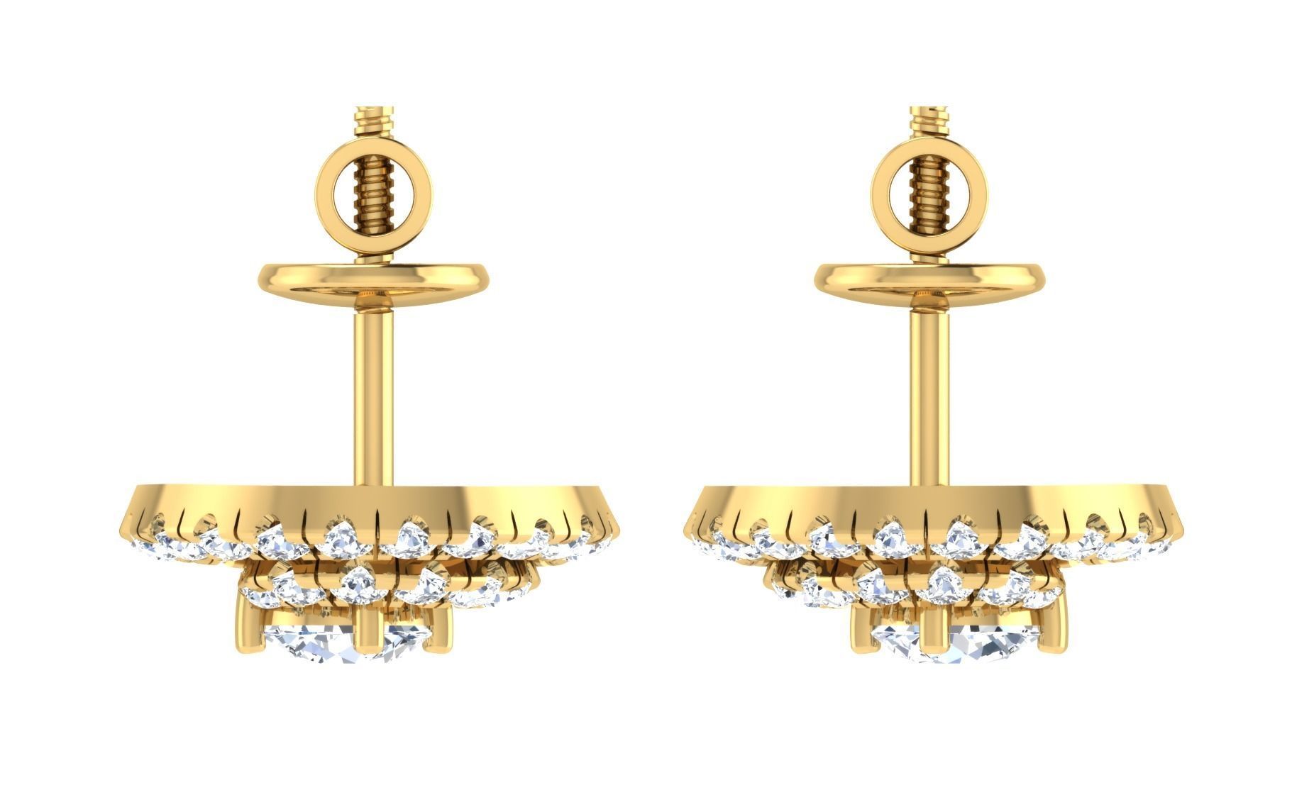 Solitaire pendant-earrings set 3dm stl render detail 3D print 3D print model_8