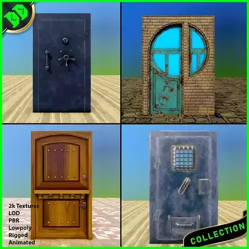 Door Pack - 2 Low-poly 3D model
