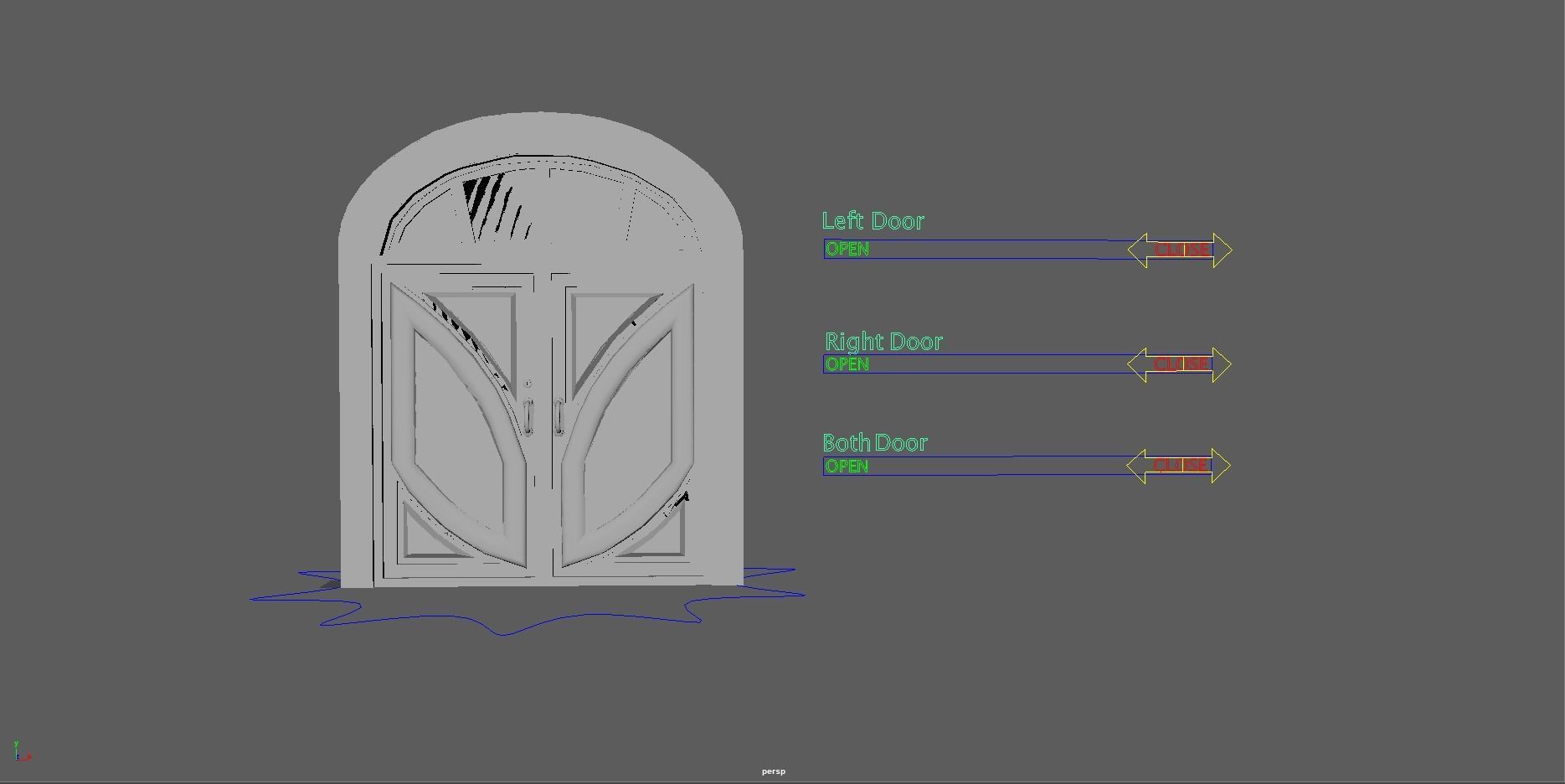 Door Pack - 4 Low-poly 3D model_9
