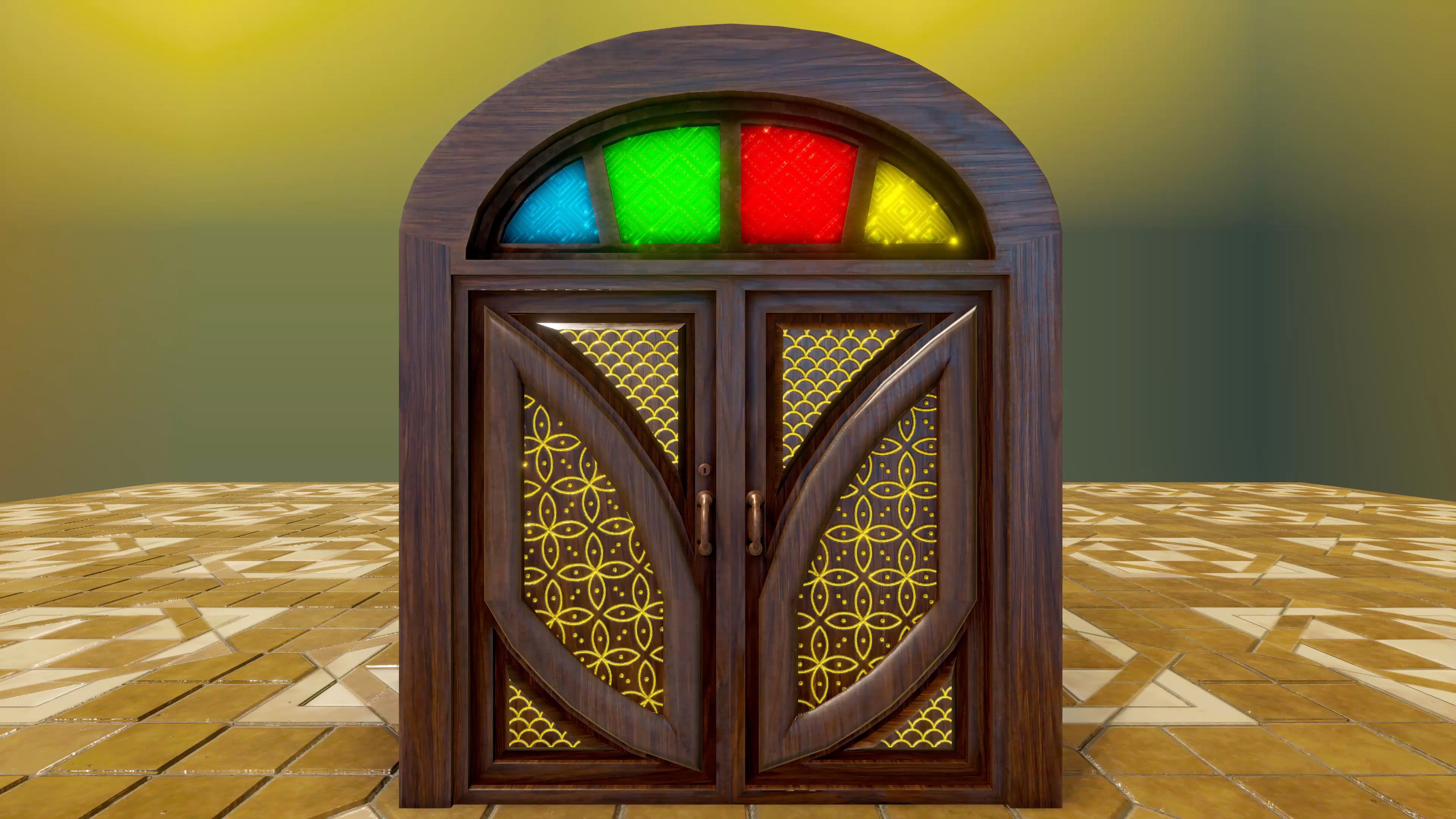 Door Pack - 4 Low-poly 3D model_3