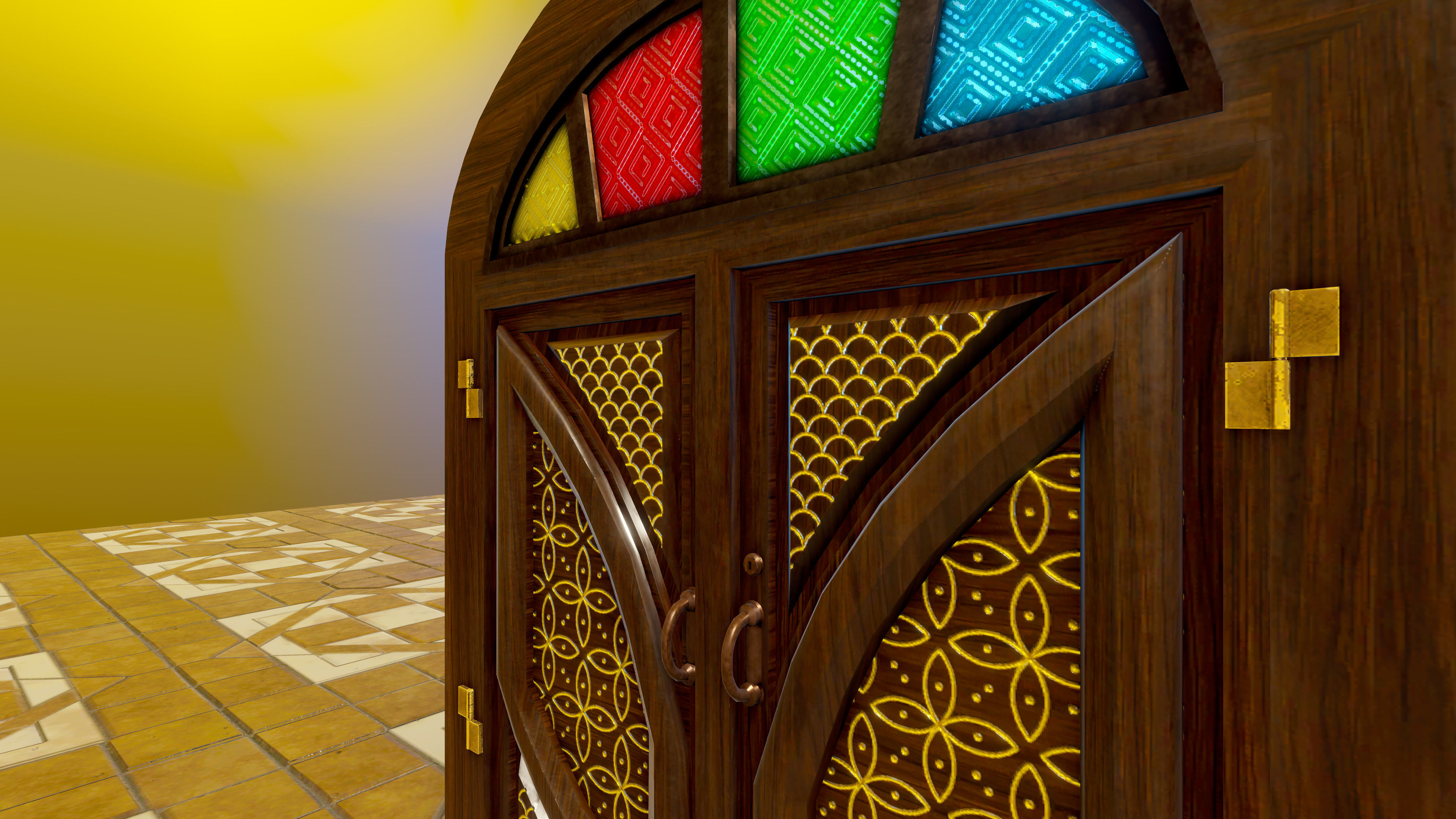 Door Pack - 4 Low-poly 3D model_6