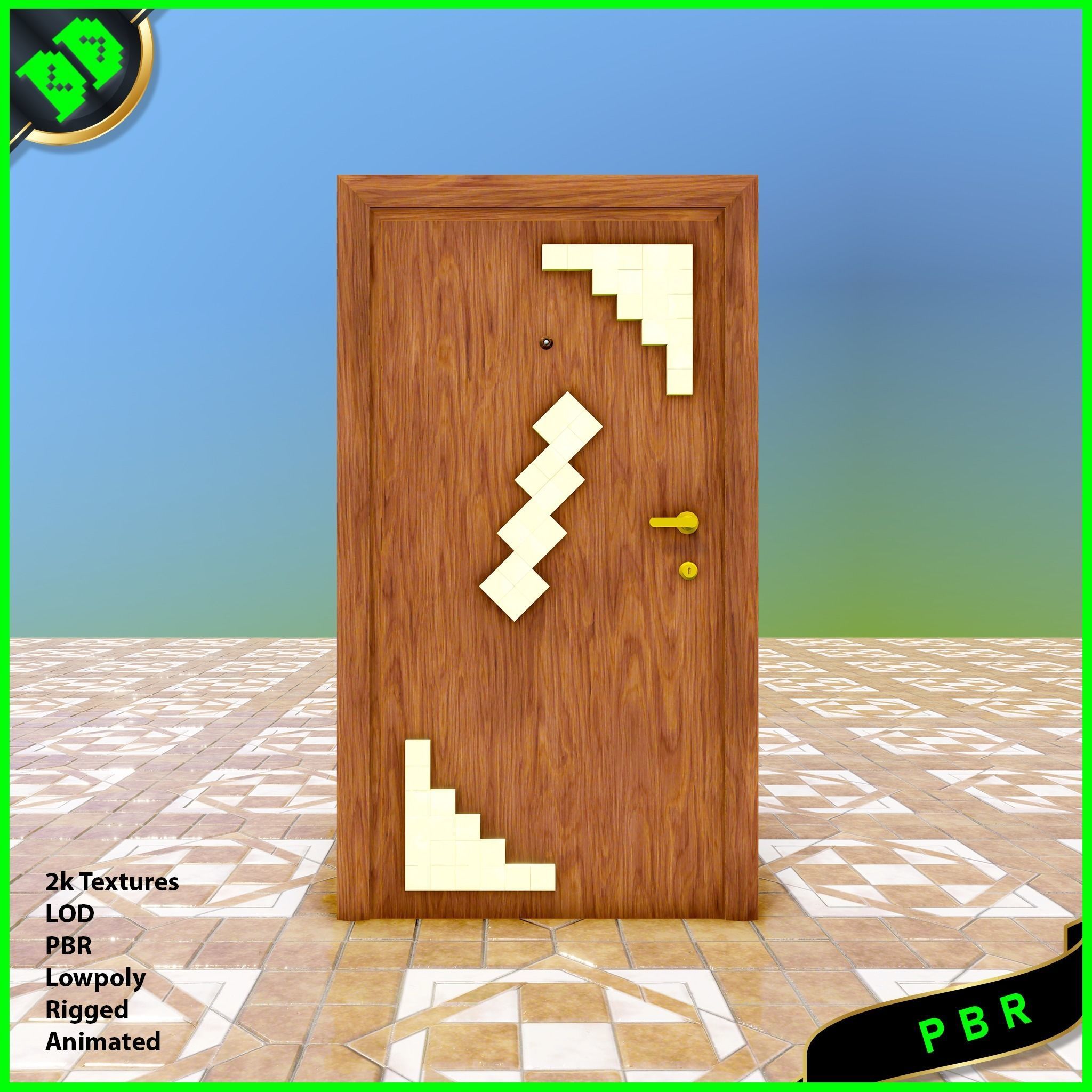 Door Pack - 4 Low-poly 3D model_21