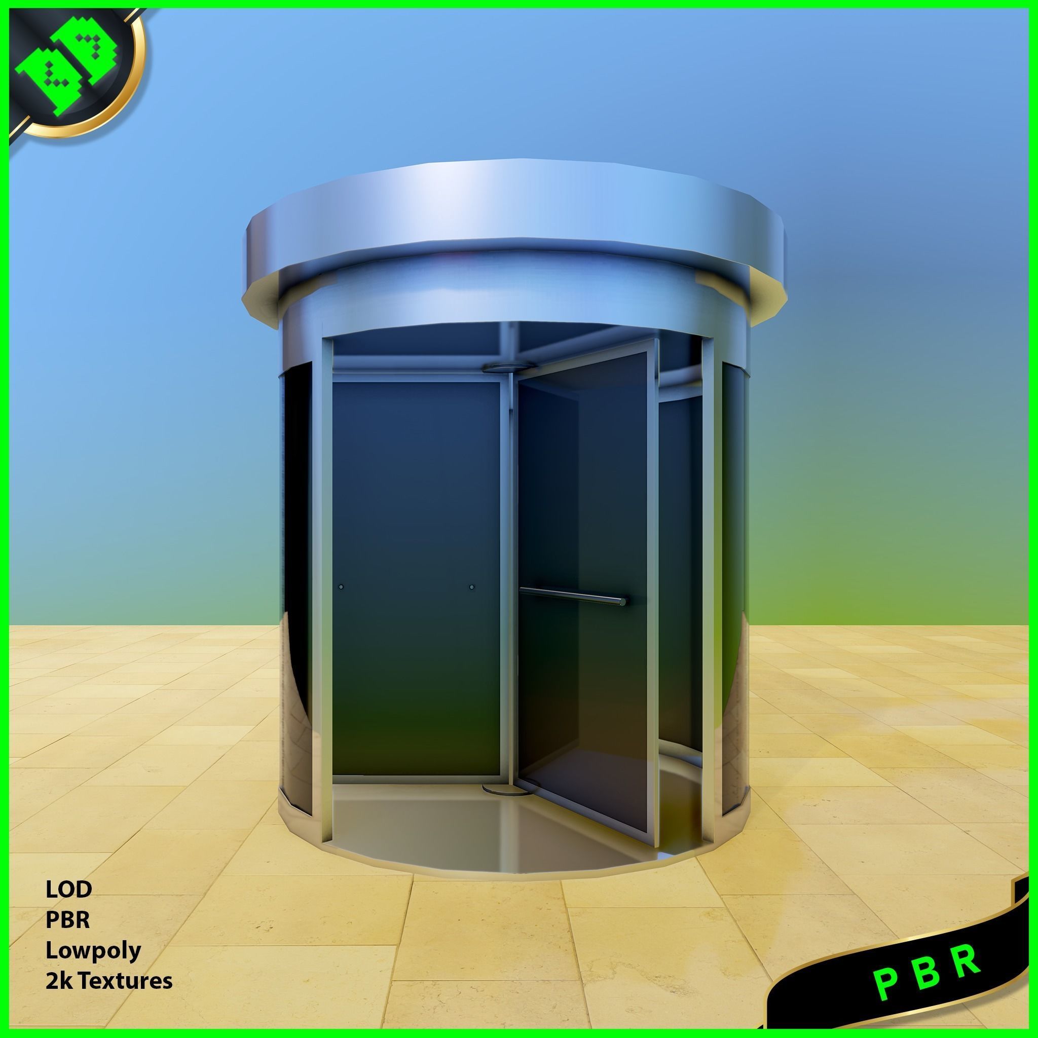 Door Pack - 4 Low-poly 3D model_10
