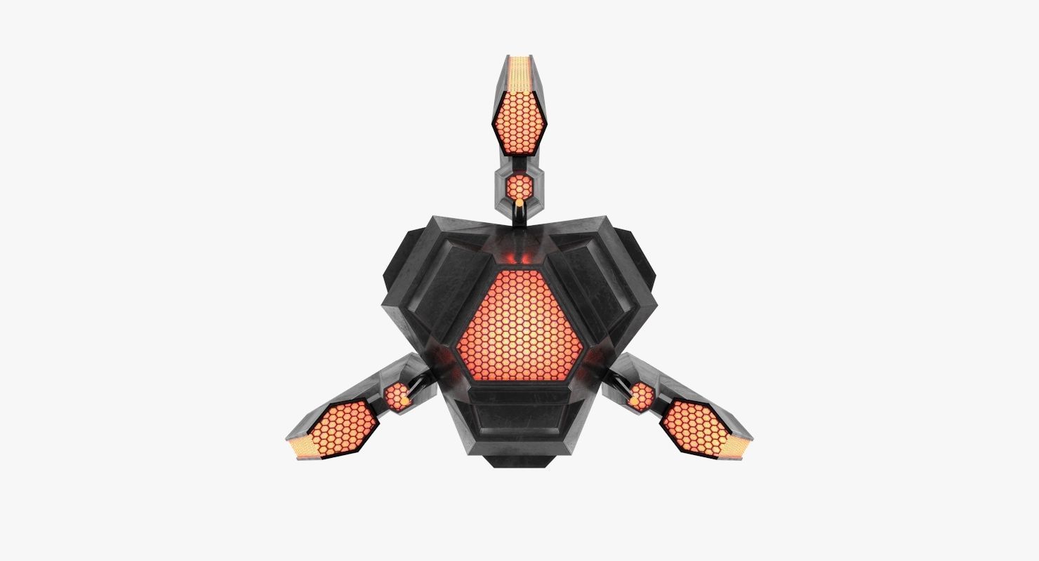 Alien Fighter Low-poly 3D model_11