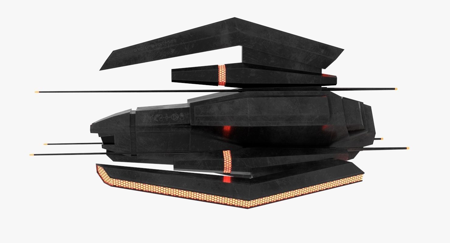 Alien Fighter Low-poly 3D model_4