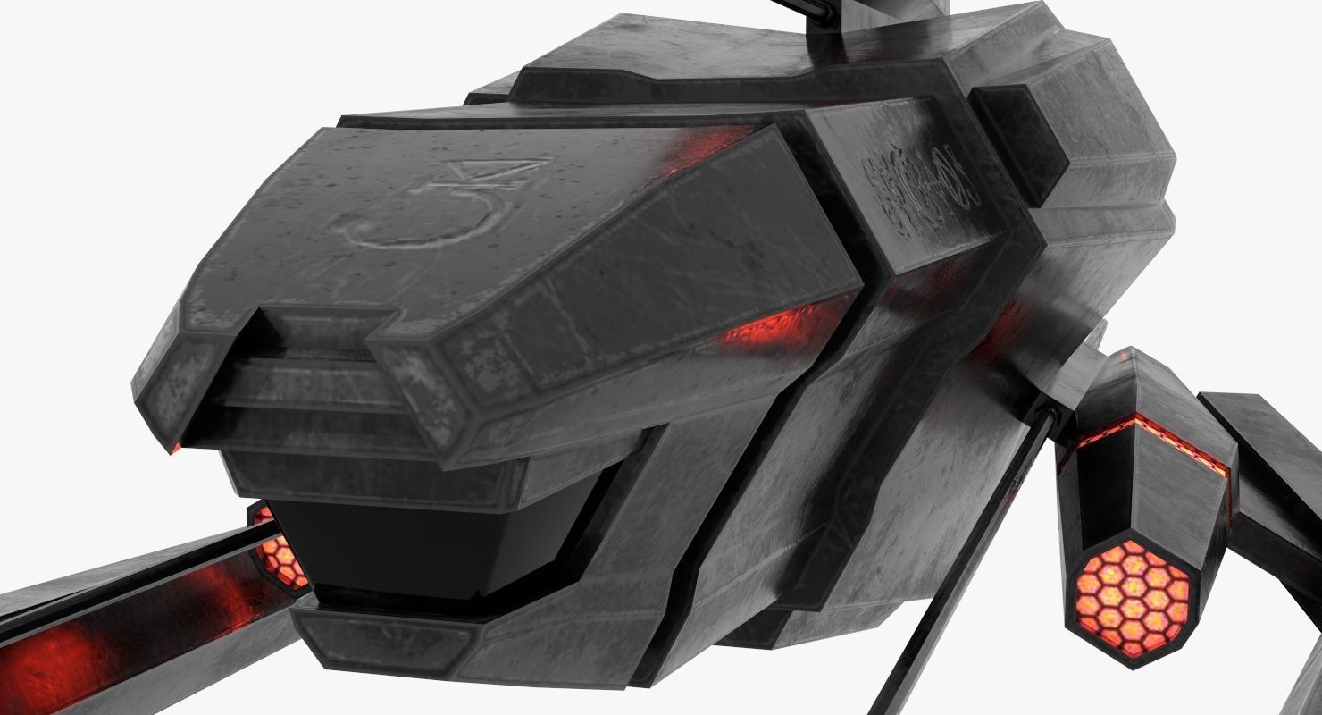 Alien Fighter Low-poly 3D model_9