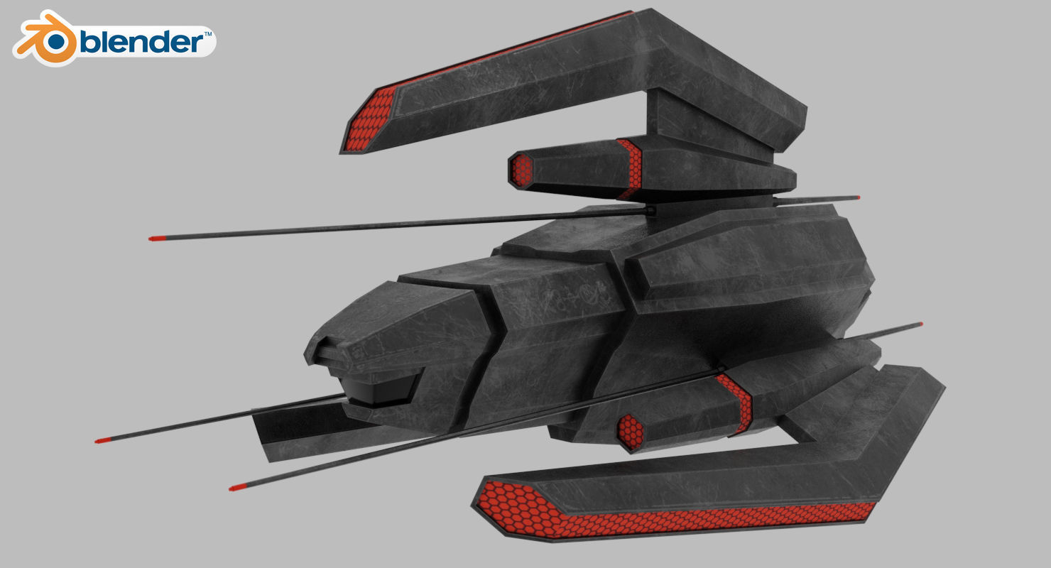 Alien Fighter Low-poly 3D model_27