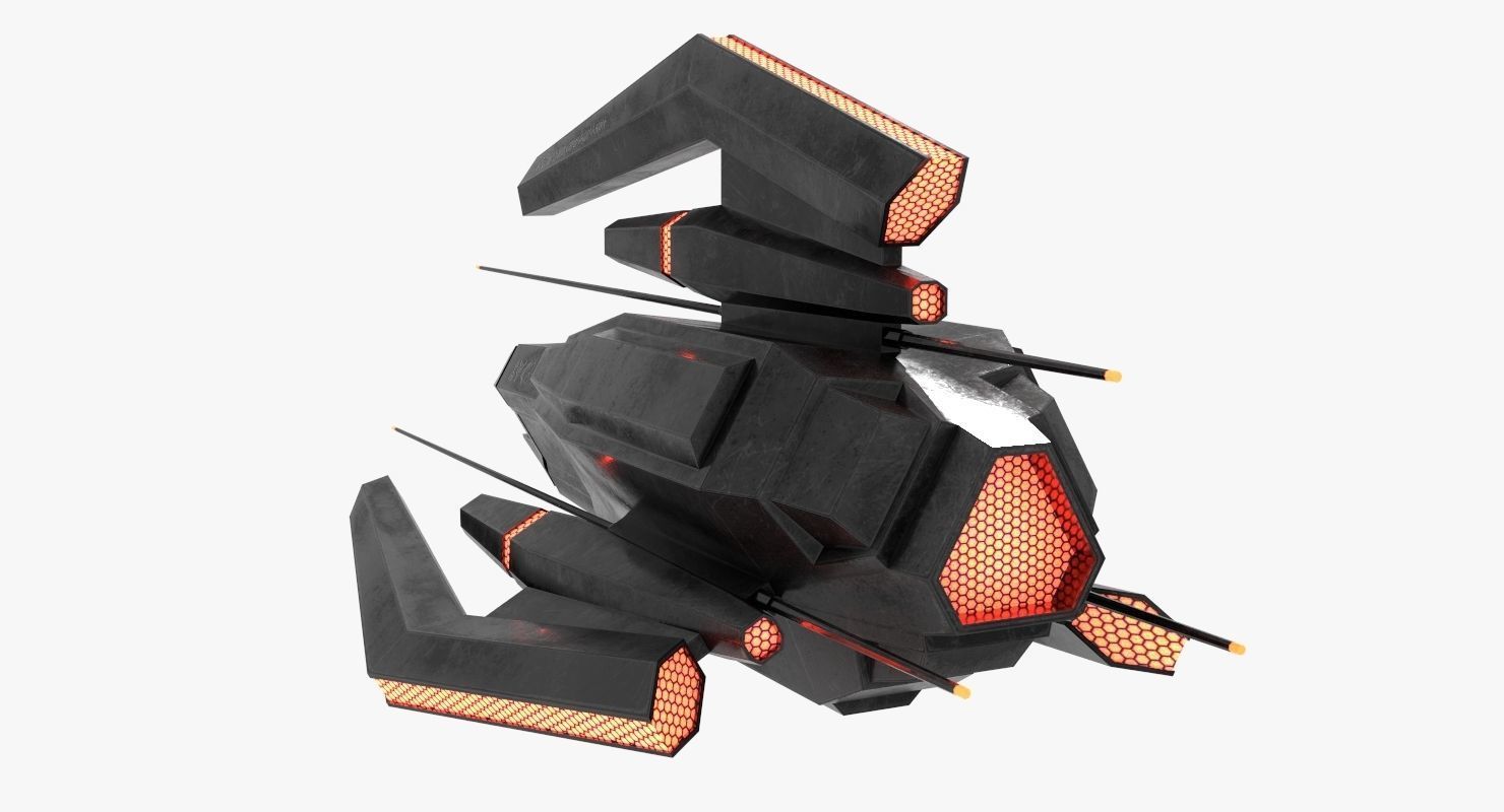 Alien Fighter Low-poly 3D model_5