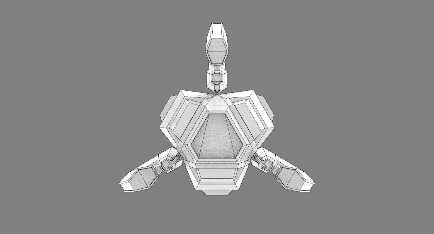 Alien Fighter Low-poly 3D model_22