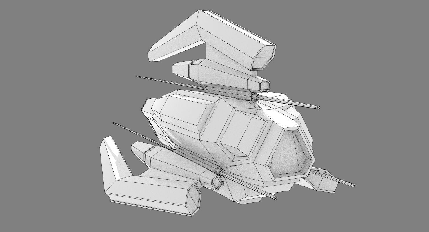 Alien Fighter Low-poly 3D model_16