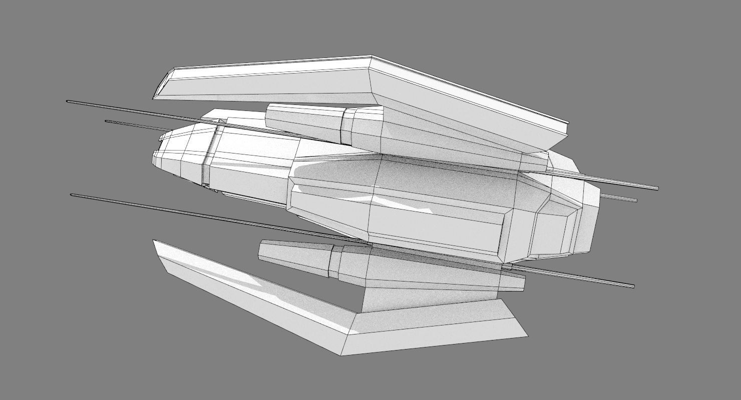 Alien Fighter Low-poly 3D model_17