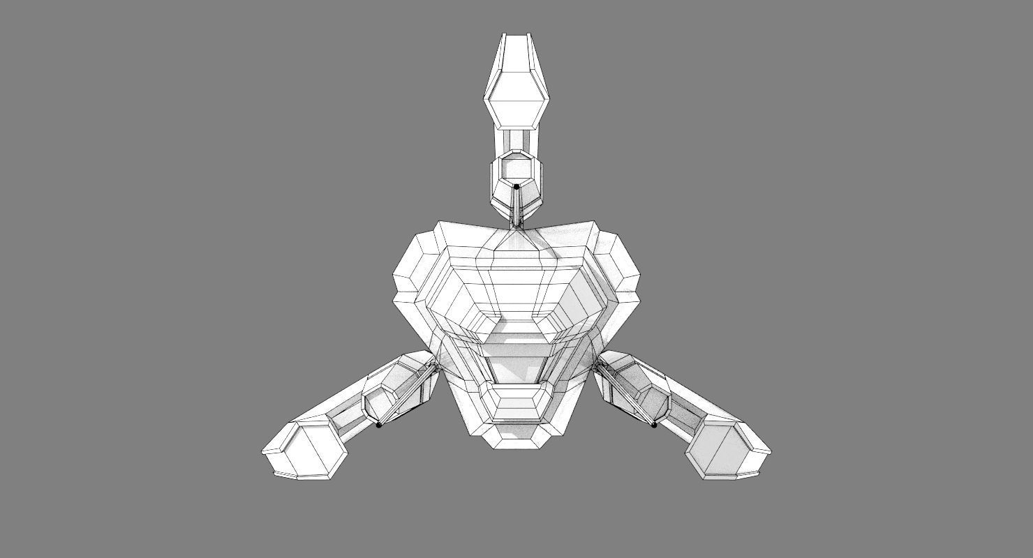 Alien Fighter Low-poly 3D model_21