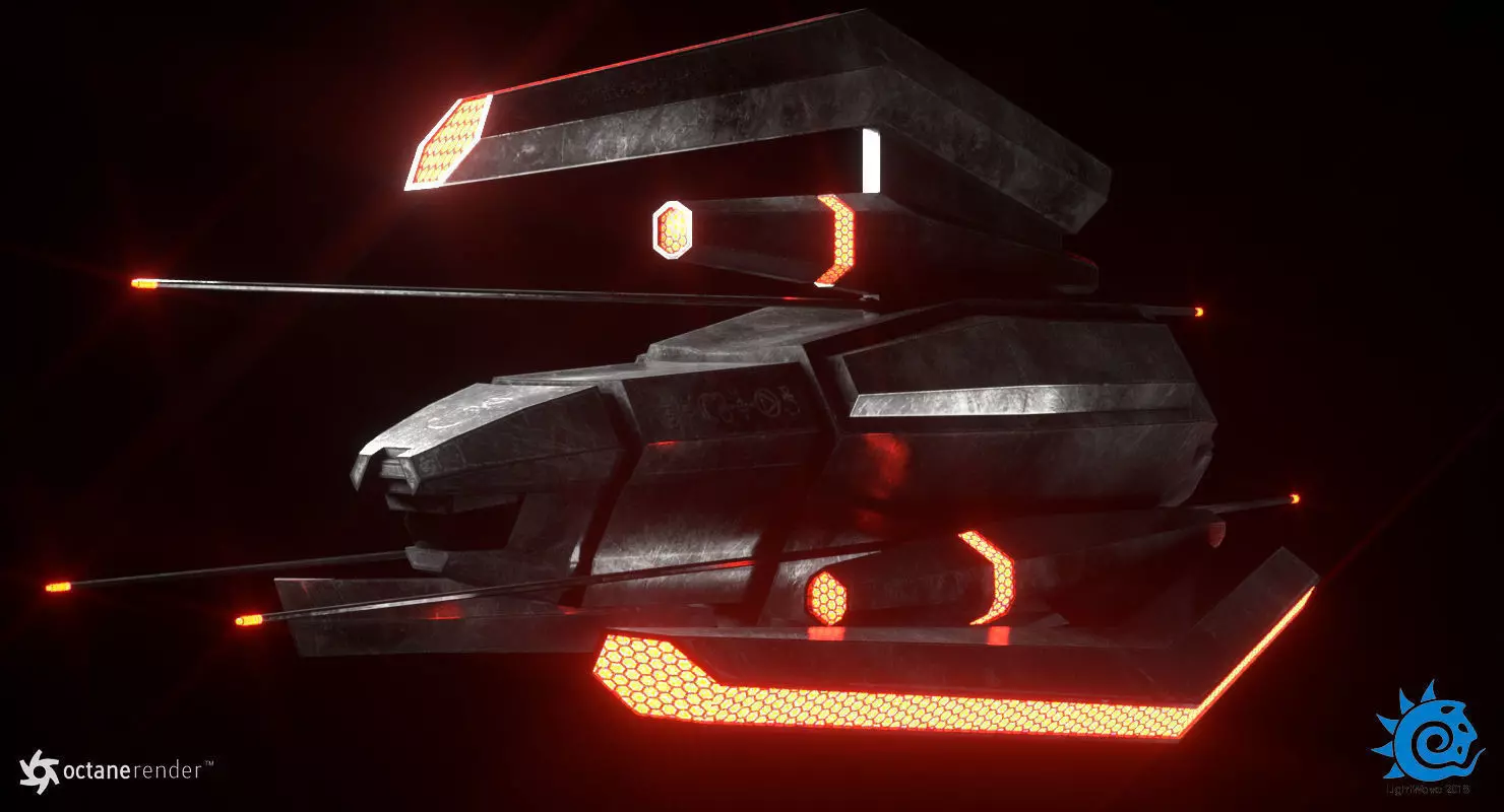 Alien Fighter Low-poly 3D model_0