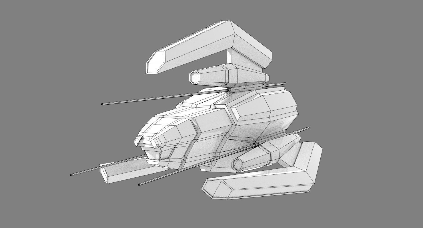 Alien Fighter Low-poly 3D model_14
