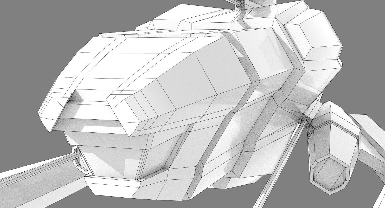 Alien Fighter Low-poly 3D model_20