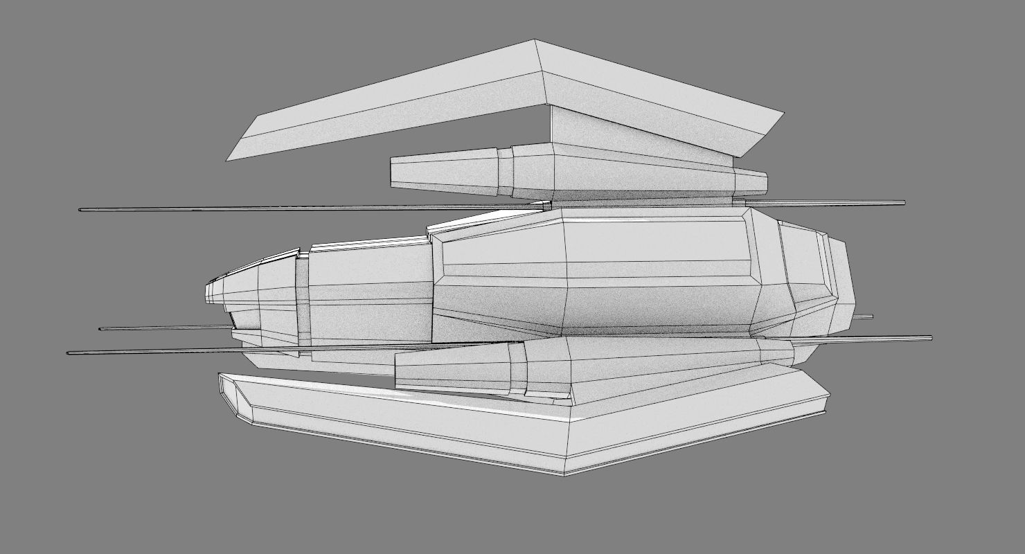 Alien Fighter Low-poly 3D model_15