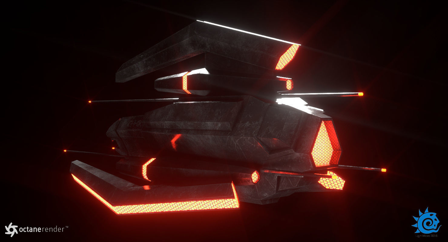 Alien Fighter Low-poly 3D model_2