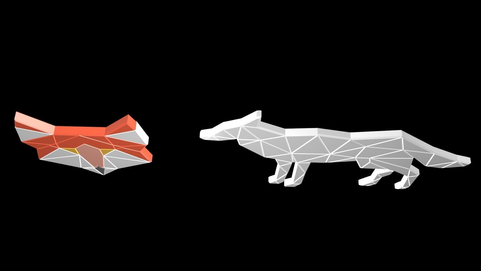 Low poly fox symbols Free low-poly 3D model_4