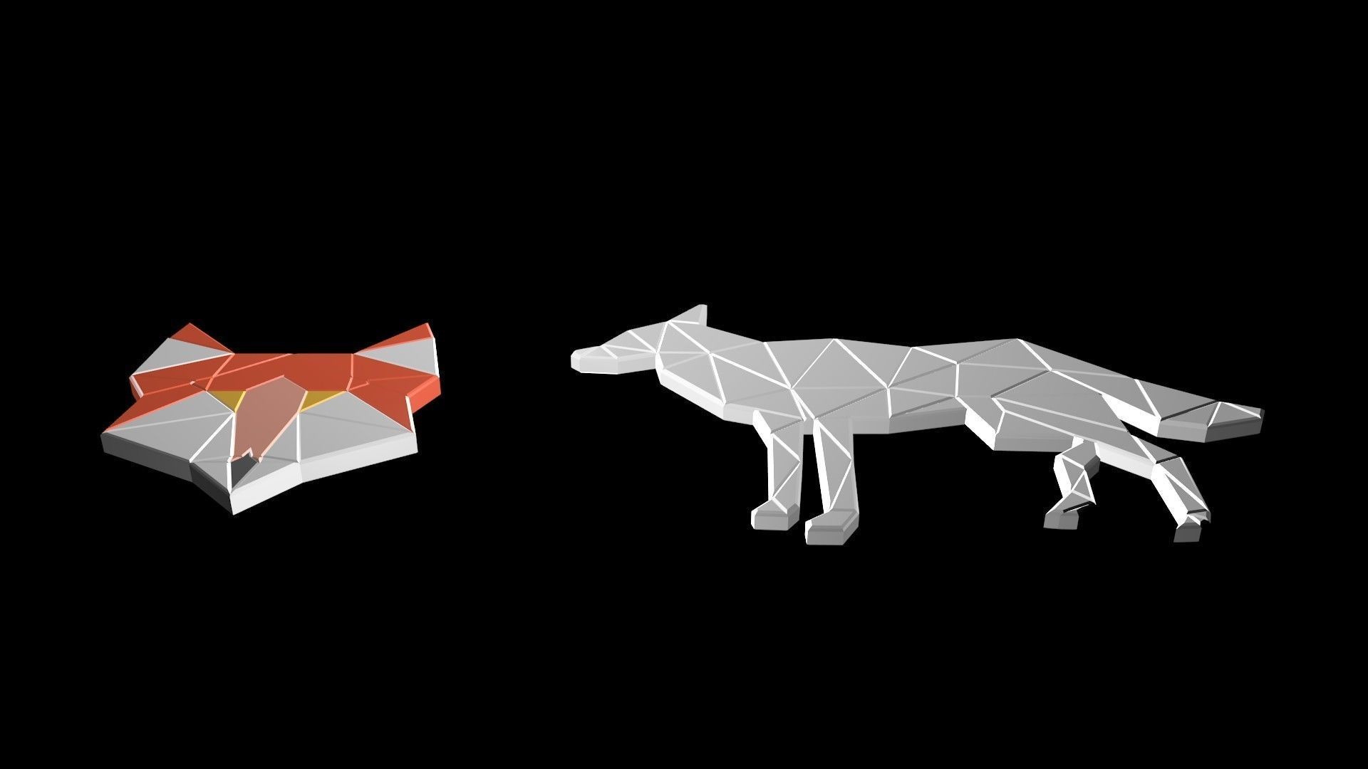 Low poly fox symbols Free low-poly 3D model_5