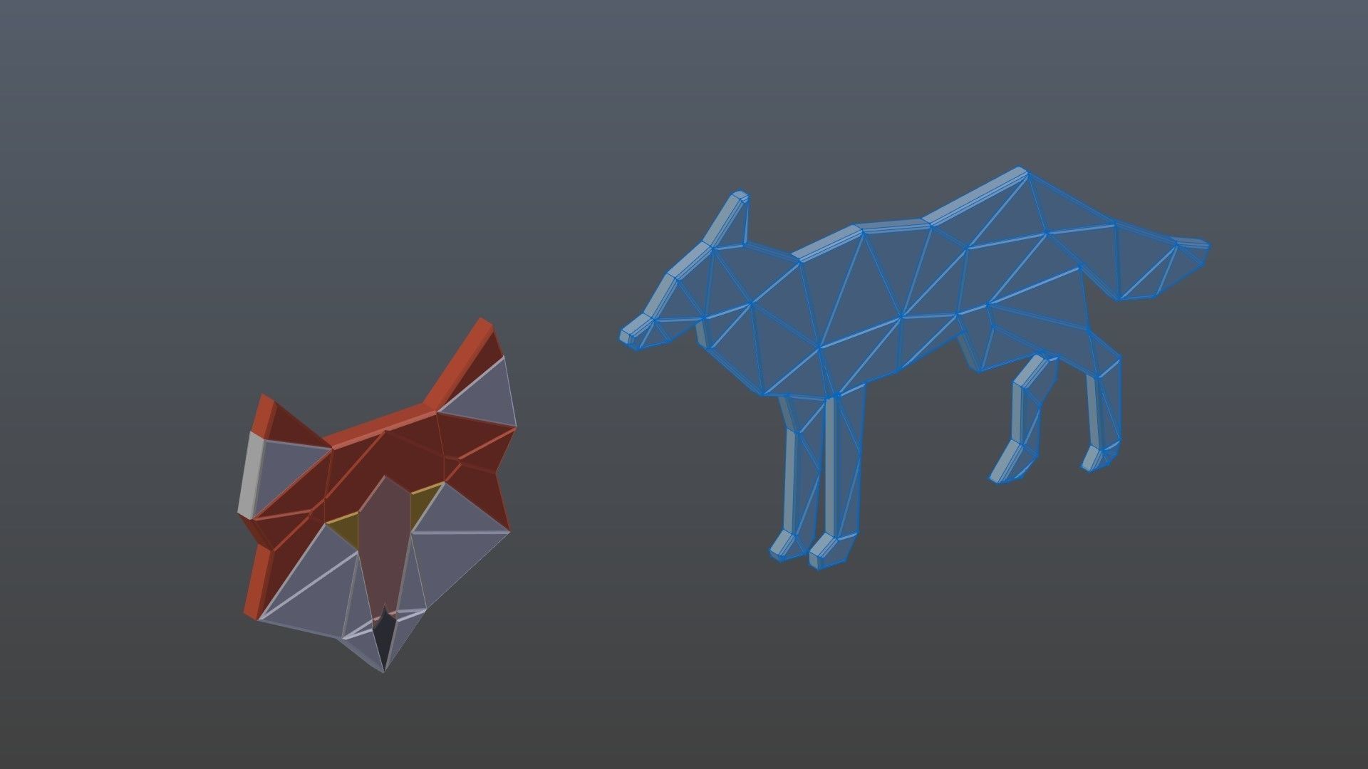 Low poly fox symbols Free low-poly 3D model_11