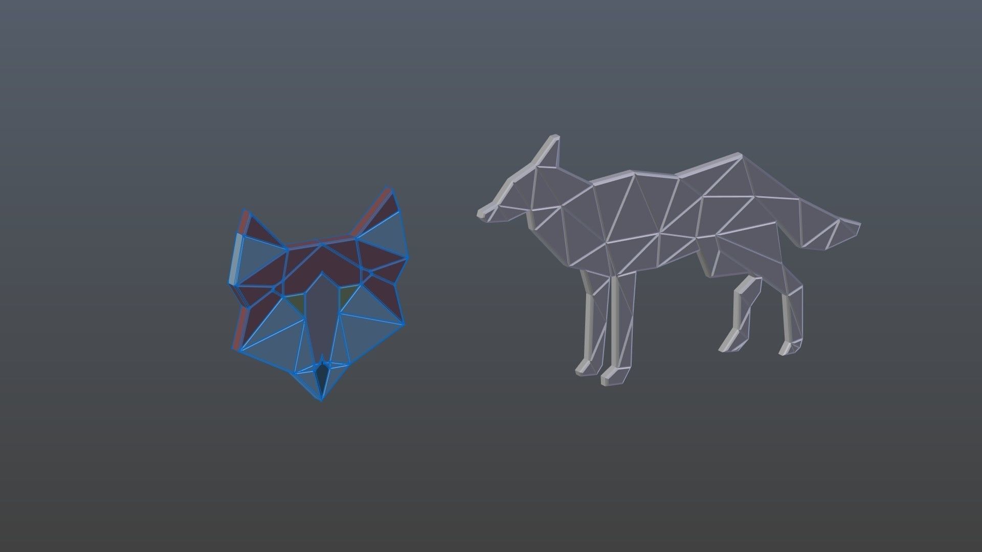 Low poly fox symbols Free low-poly 3D model_10