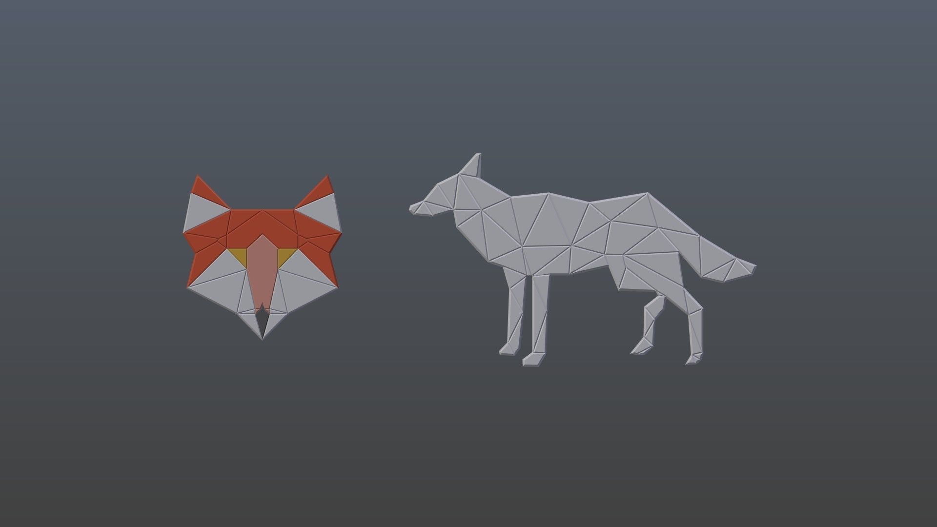 Low poly fox symbols Free low-poly 3D model_8