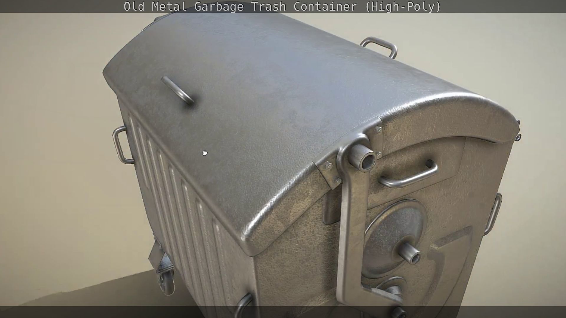 Old Metal Garbage Trash Container High-Poly 3D model_45