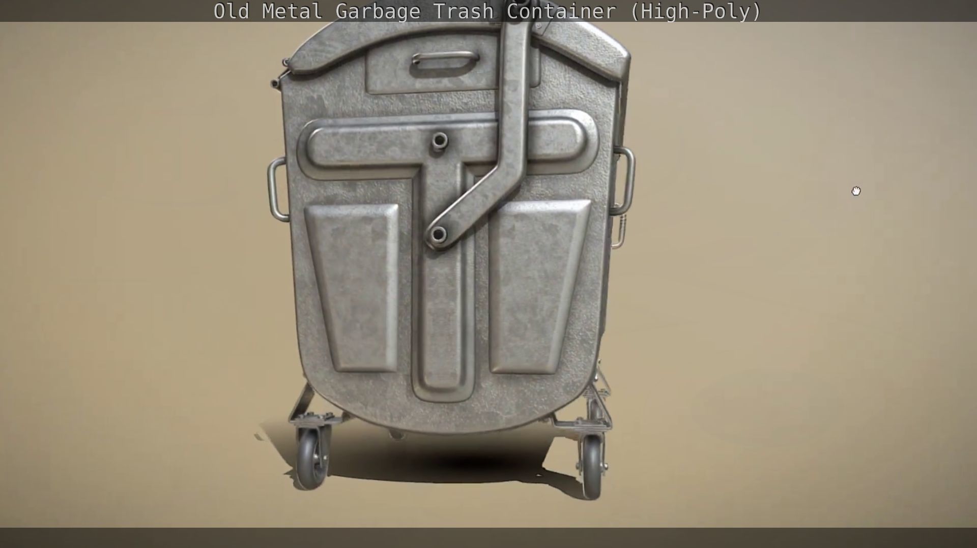 Old Metal Garbage Trash Container High-Poly 3D model_14