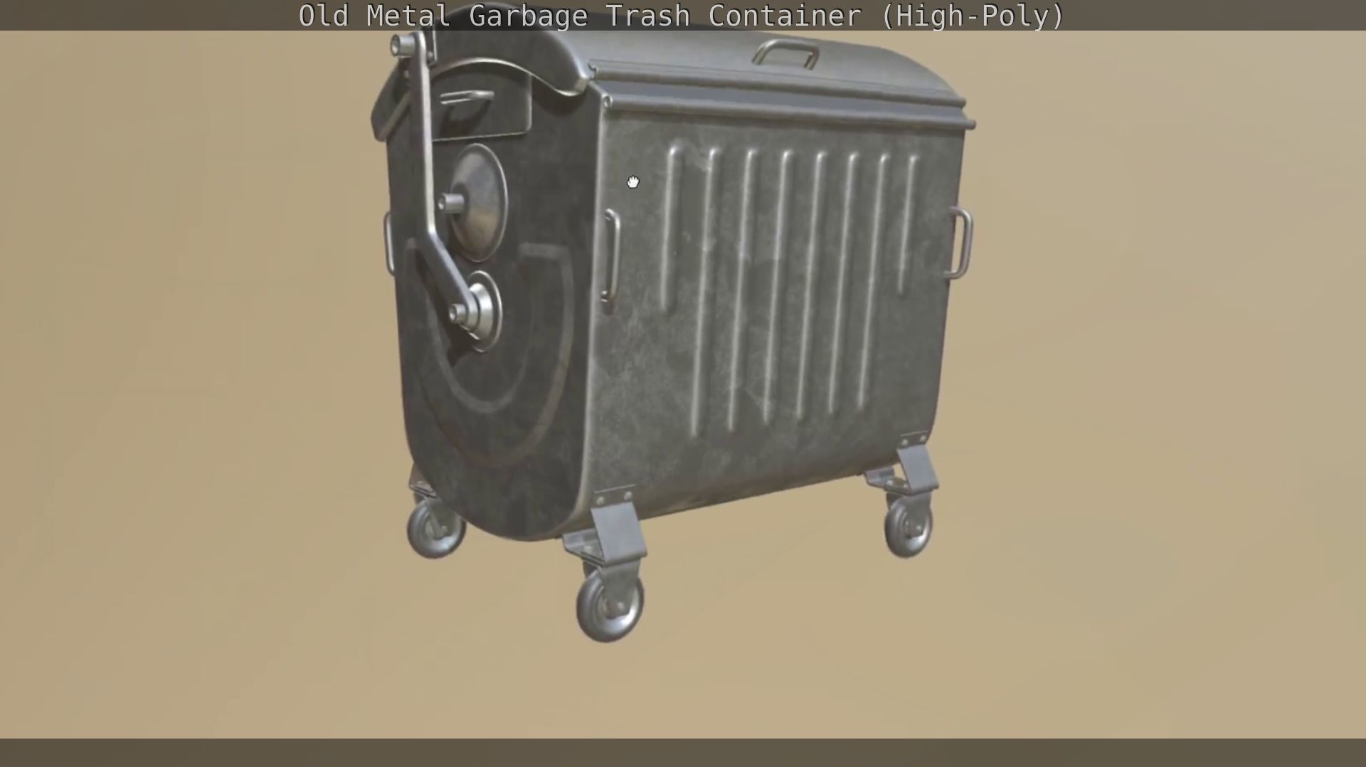 Old Metal Garbage Trash Container High-Poly 3D model_112