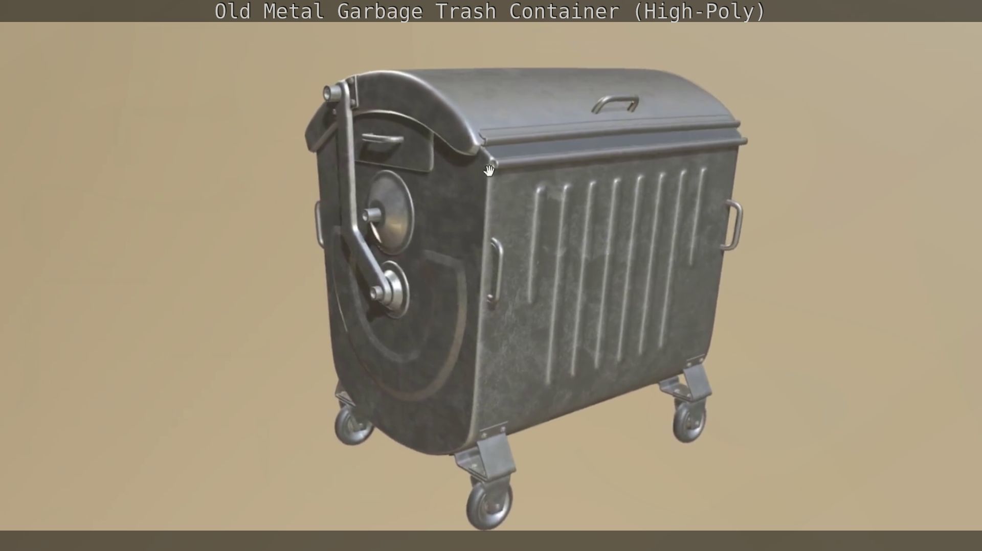 Old Metal Garbage Trash Container High-Poly 3D model_114