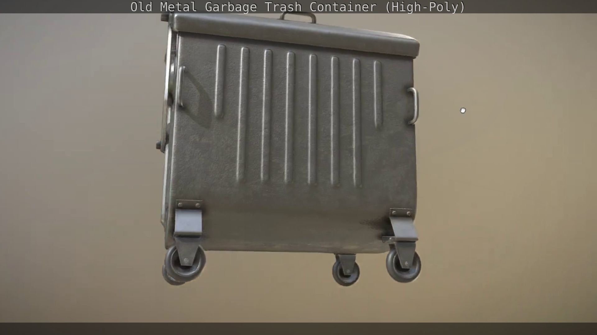 Old Metal Garbage Trash Container High-Poly 3D model_16
