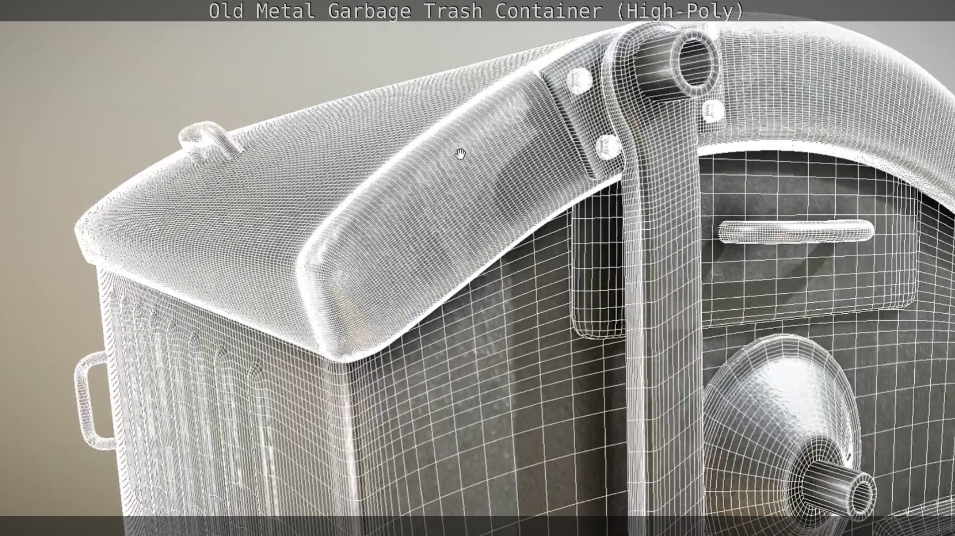 Old Metal Garbage Trash Container High-Poly 3D model_59