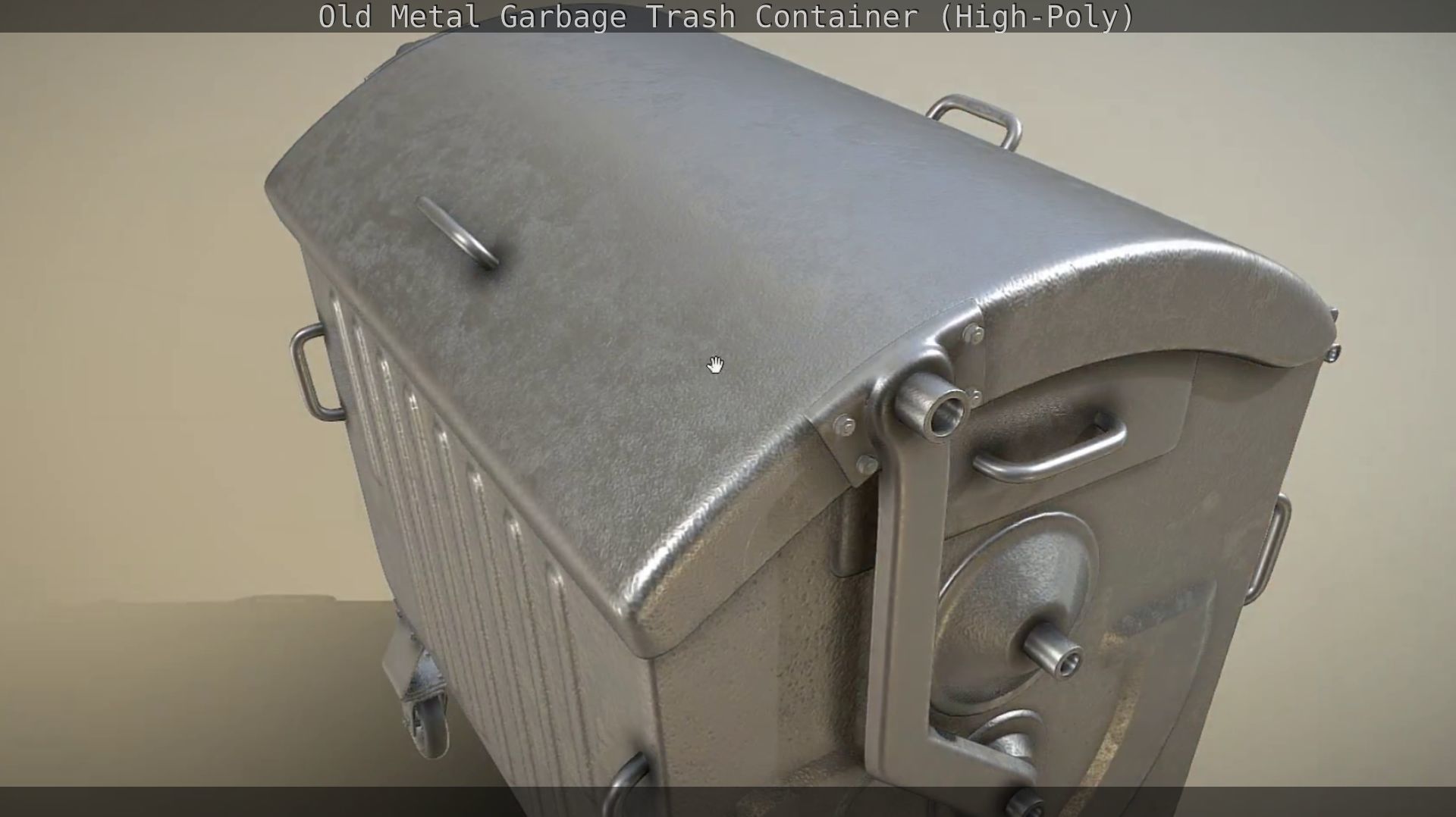 Old Metal Garbage Trash Container High-Poly 3D model_46