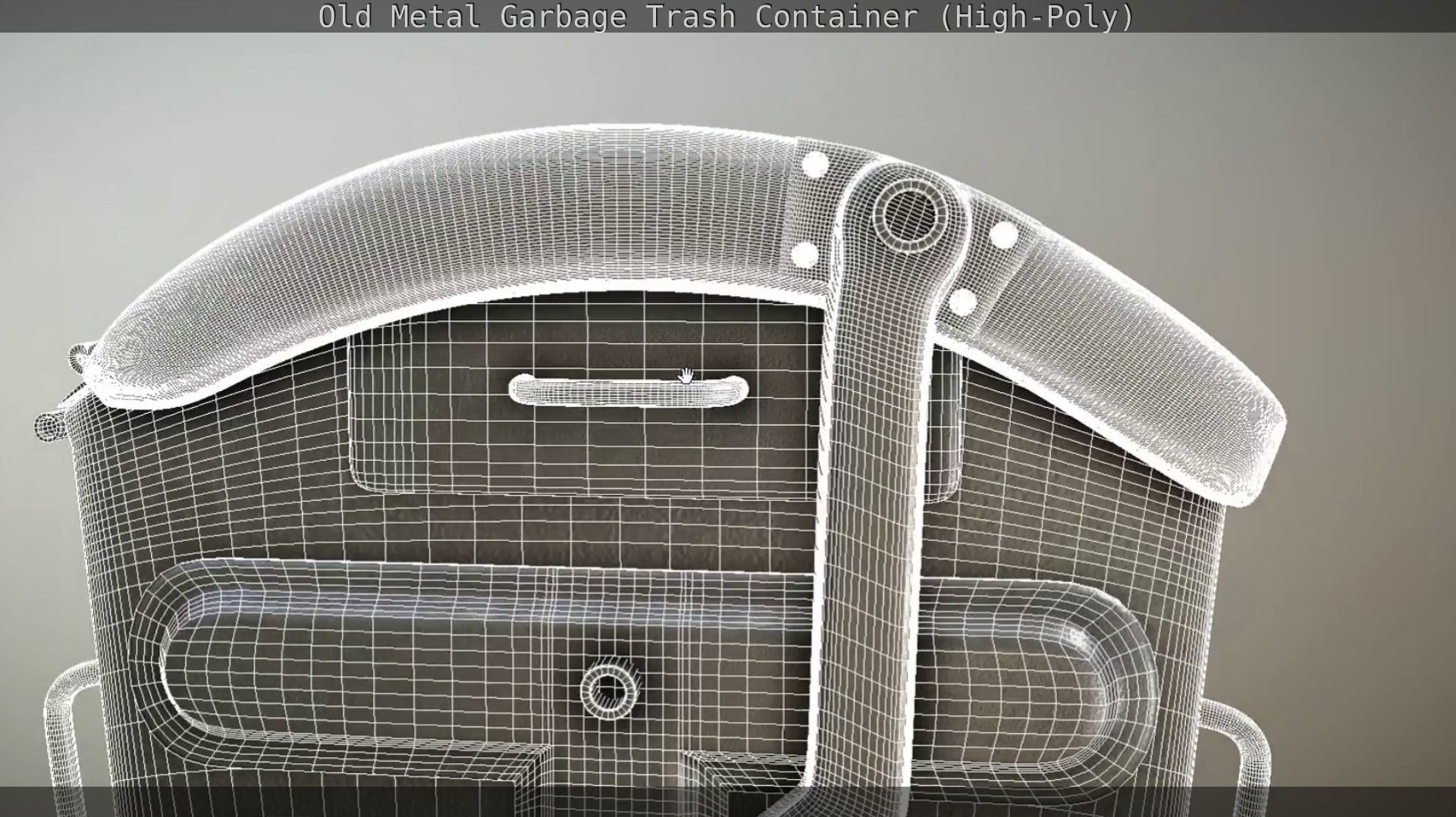 Old Metal Garbage Trash Container High-Poly 3D model_66