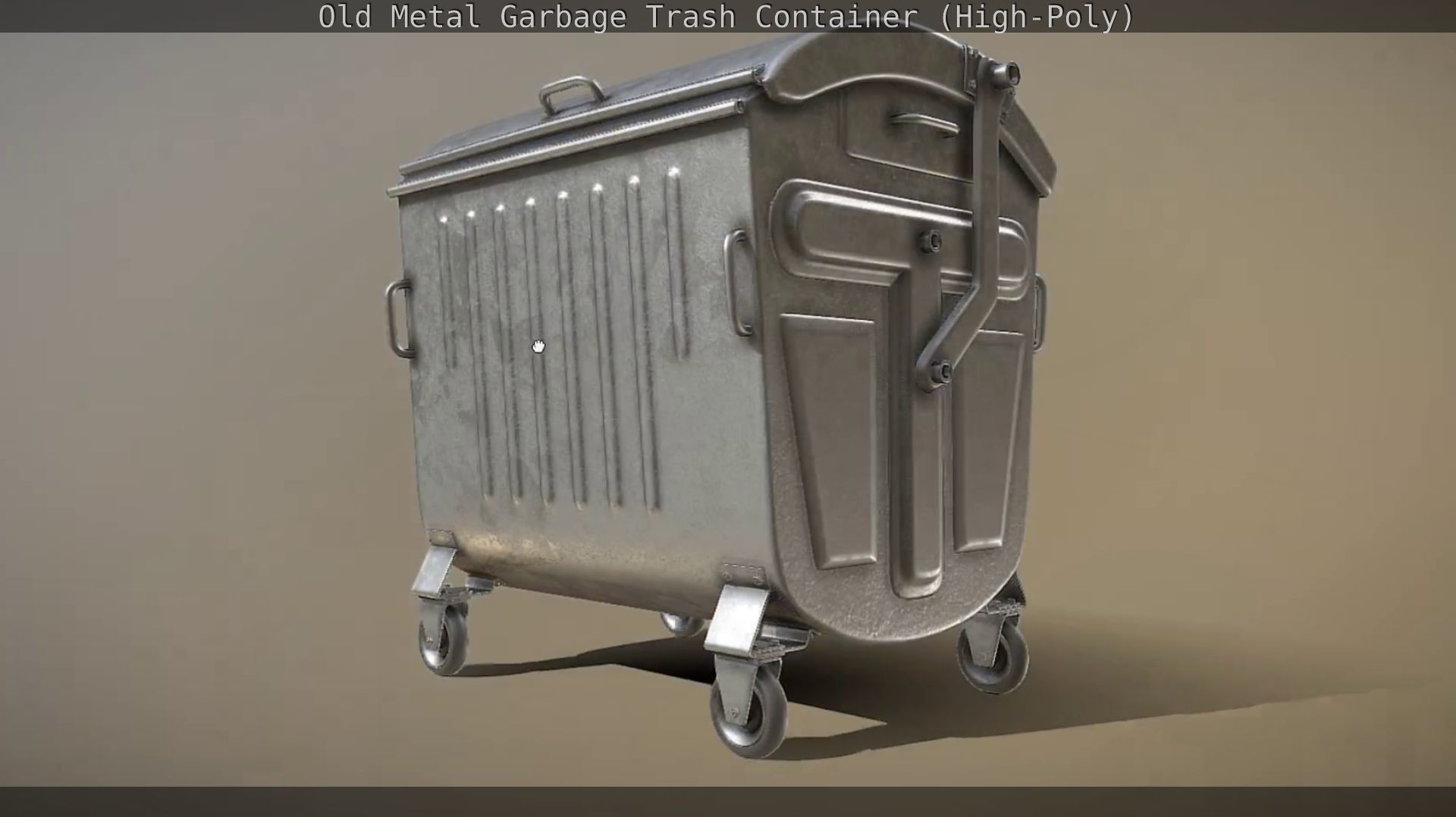 Old Metal Garbage Trash Container High-Poly 3D model_25