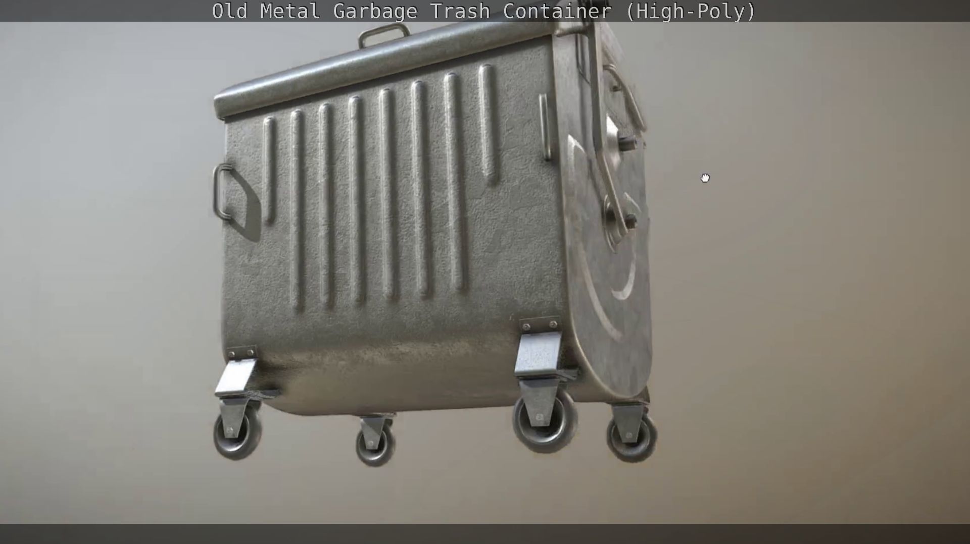 Old Metal Garbage Trash Container High-Poly 3D model_17