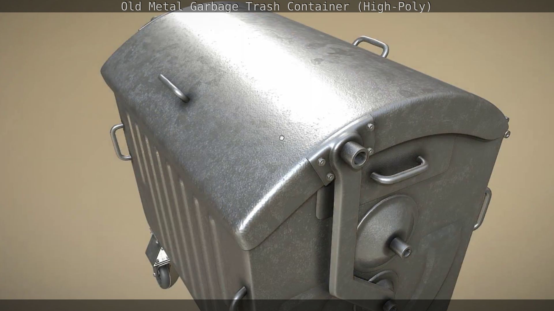 Old Metal Garbage Trash Container High-Poly 3D model_41