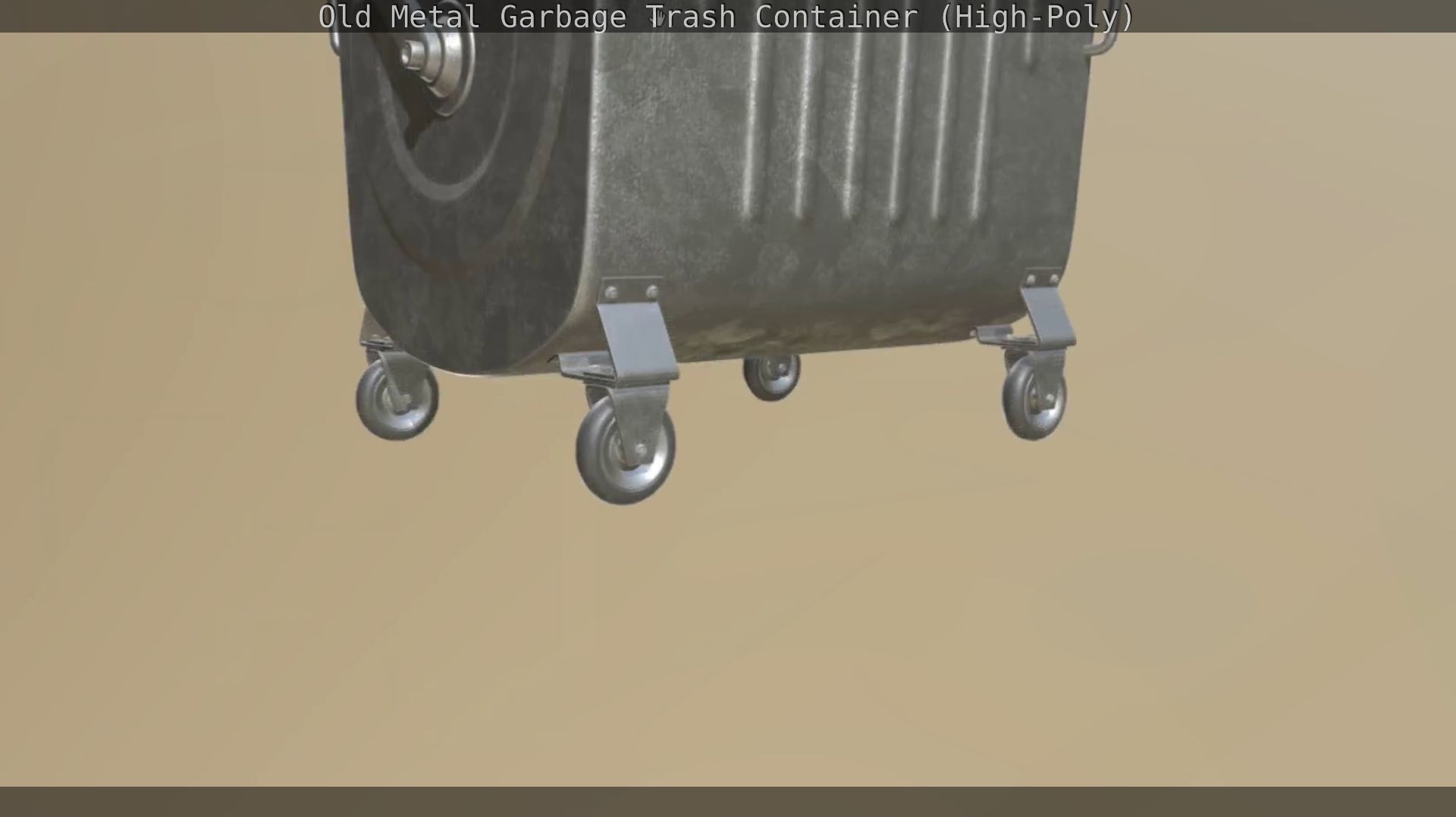 Old Metal Garbage Trash Container High-Poly 3D model_110