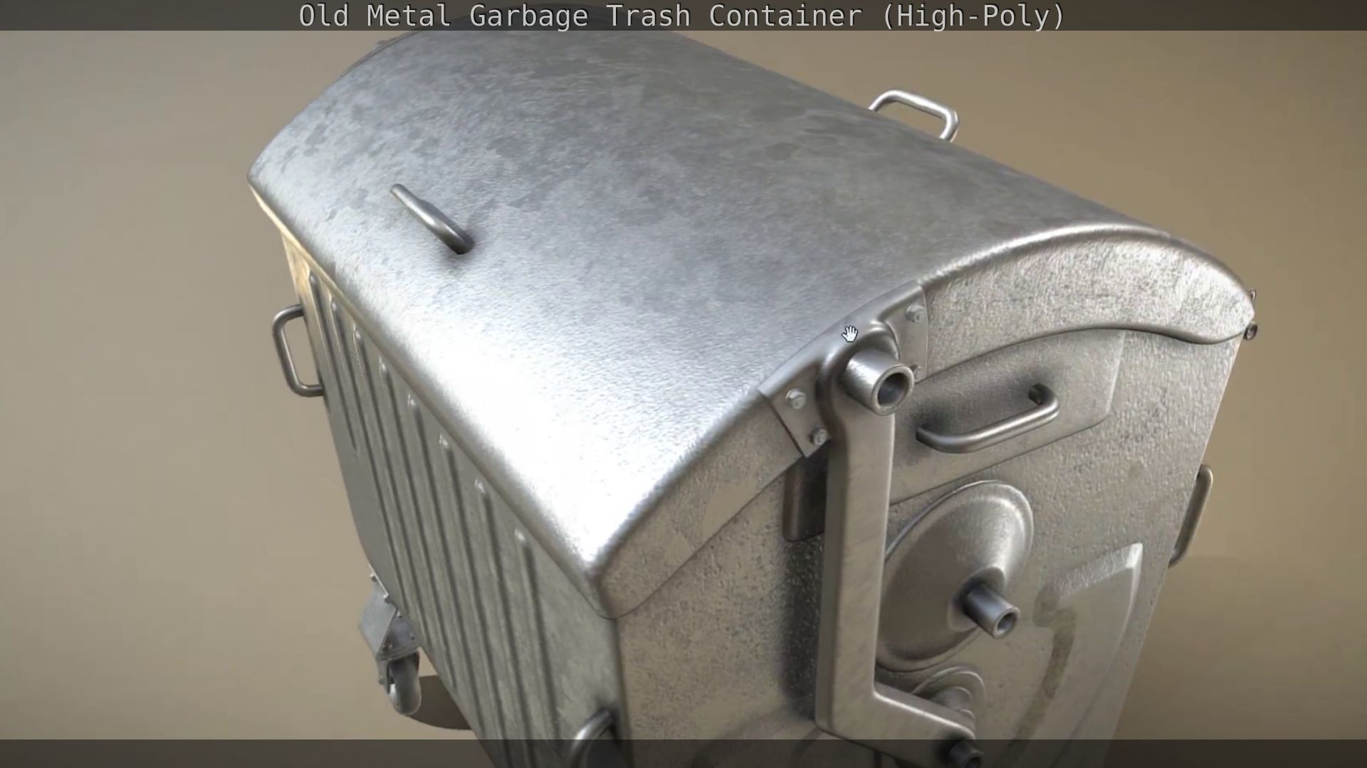 Old Metal Garbage Trash Container High-Poly 3D model_39