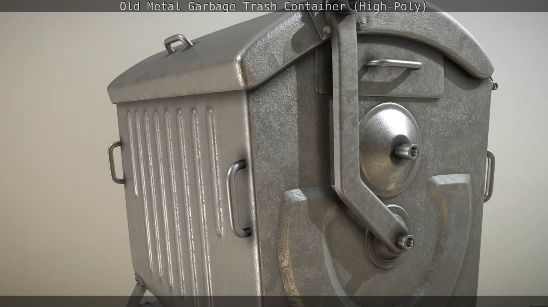 Old Metal Garbage Trash Container High-Poly 3D model_51