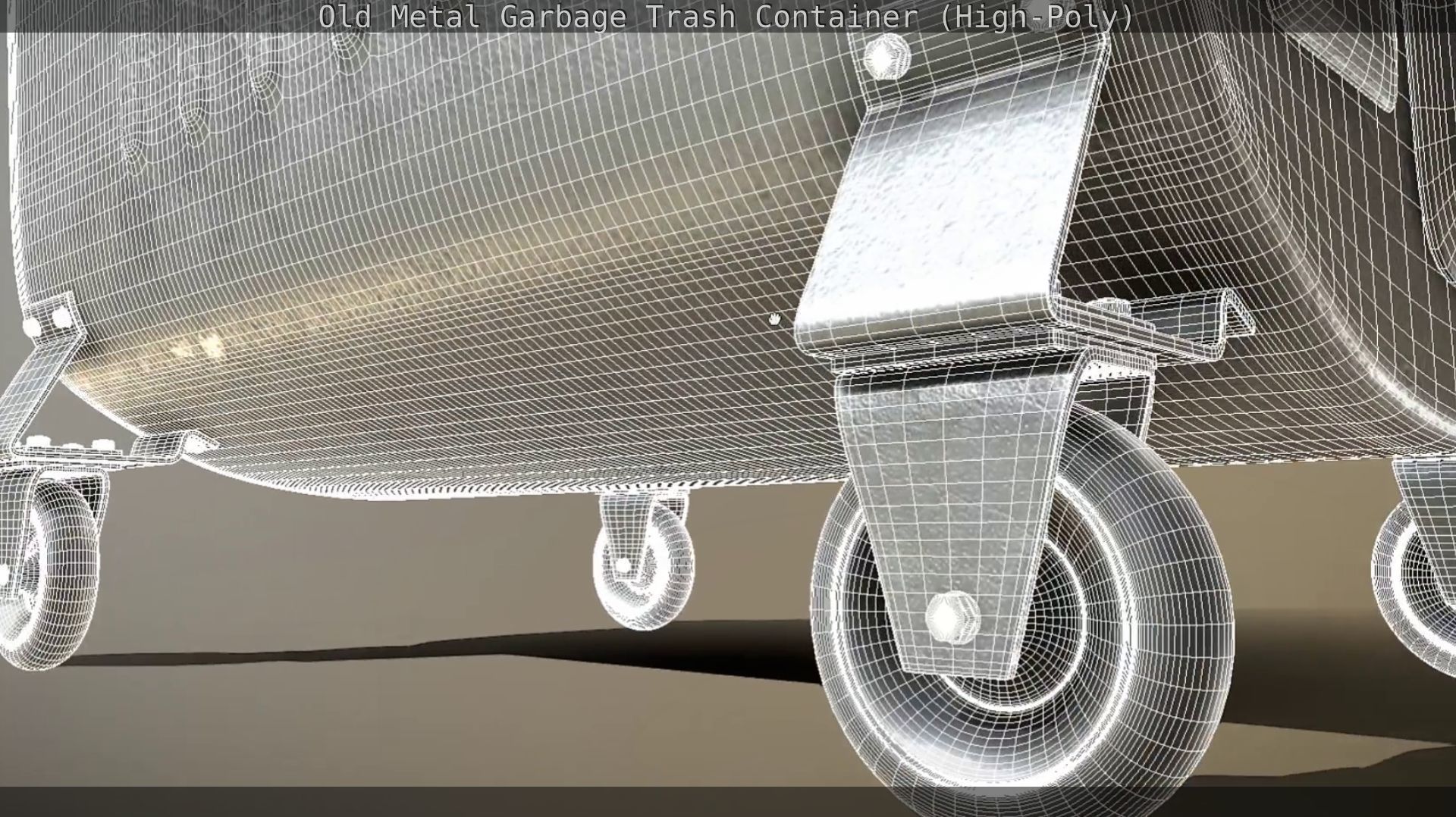 Old Metal Garbage Trash Container High-Poly 3D model_72