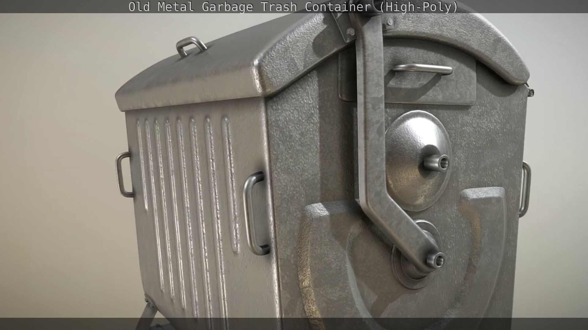 Old Metal Garbage Trash Container High-Poly 3D model_53