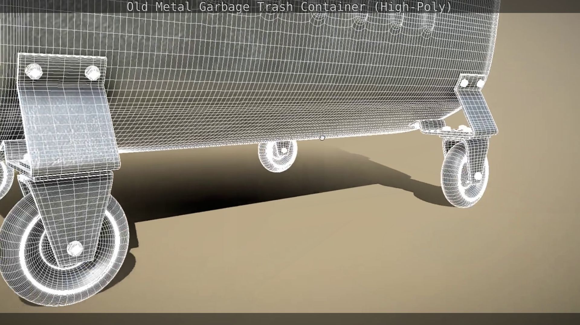 Old Metal Garbage Trash Container High-Poly 3D model_95